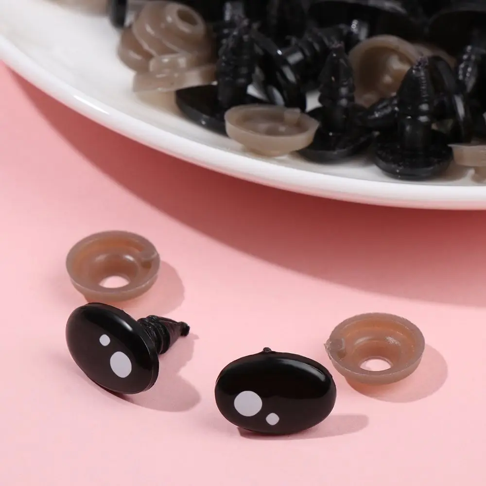 20/40Pcs Oval Black Eyes For Toys Cartoon Safety Eyes For Dolls Making Animal Amigurumi Bear Craft Accessories