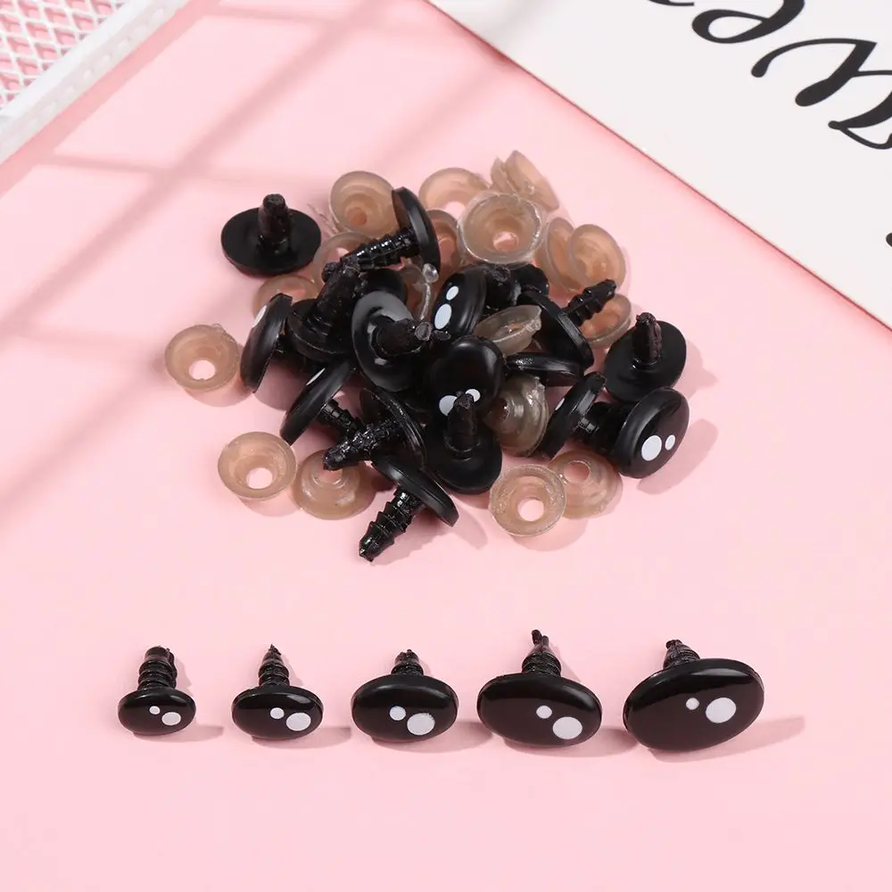 20/40Pcs Oval Black Eyes For Toys Cartoon Safety Eyes For Dolls Making Animal Amigurumi Bear Craft Accessories