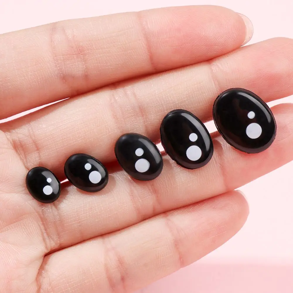 20/40Pcs Oval Black Eyes For Toys Cartoon Safety Eyes For Dolls Making Animal Amigurumi Bear Craft Accessories