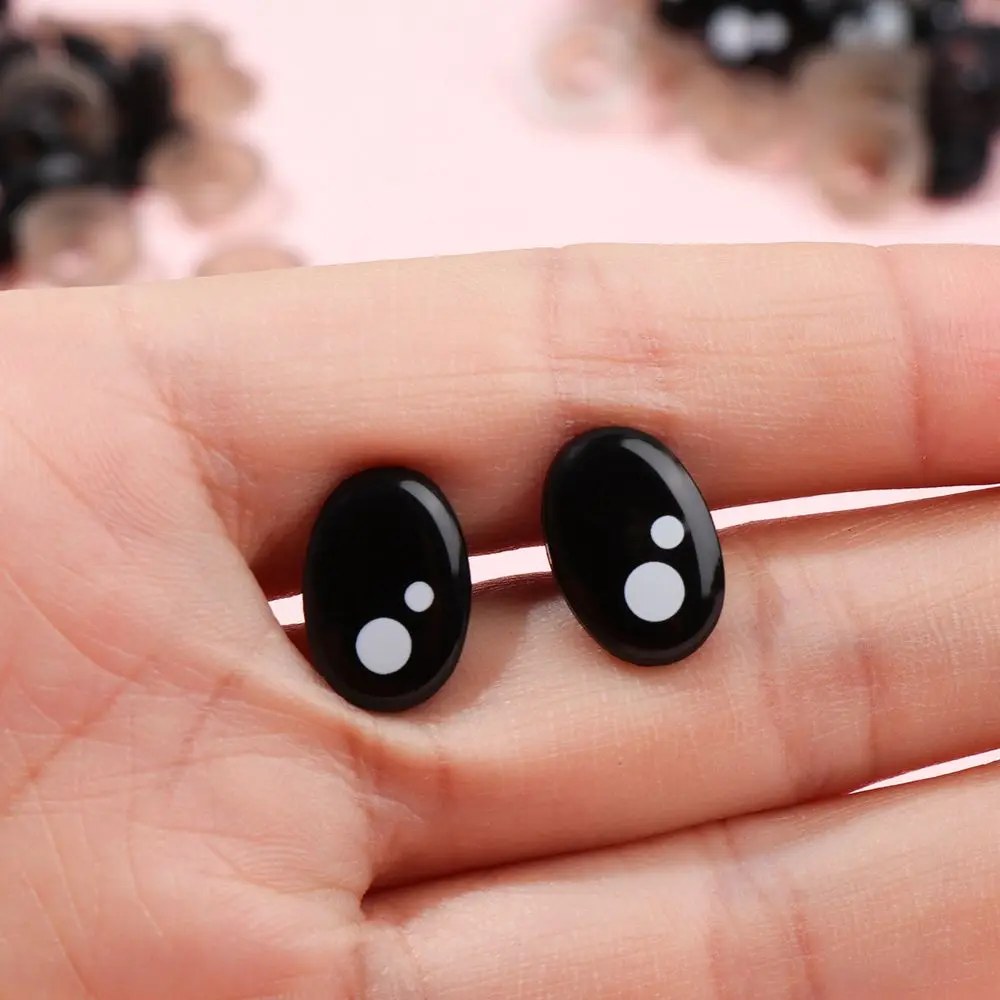 20/40Pcs Oval Black Eyes For Toys Cartoon Safety Eyes For Dolls Making Animal Amigurumi Bear Craft Accessories