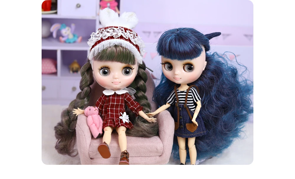 DBS Middie Blythe doll clothes Youth cute suit Little Red Hat suit Suitable for 20 cm joint body wear