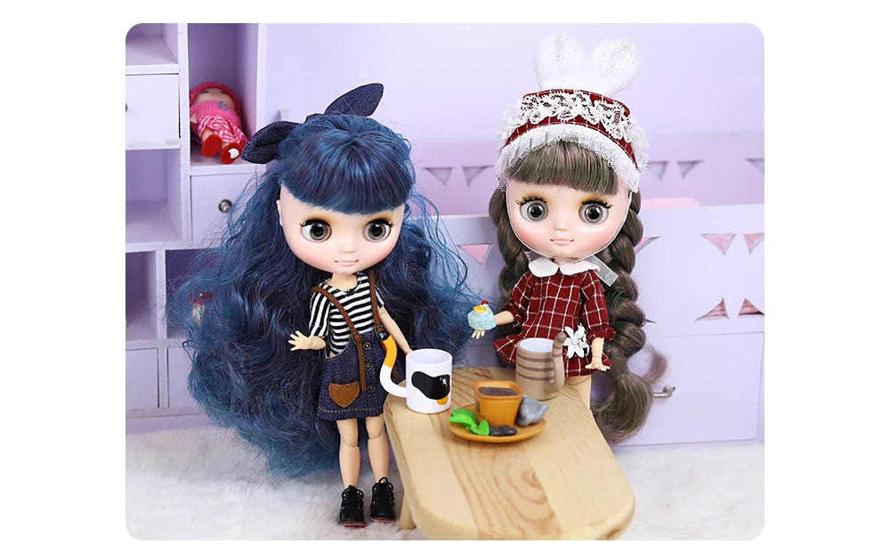 DBS Middie Blythe doll clothes Youth cute suit Little Red Hat suit Suitable for 20 cm joint body wear