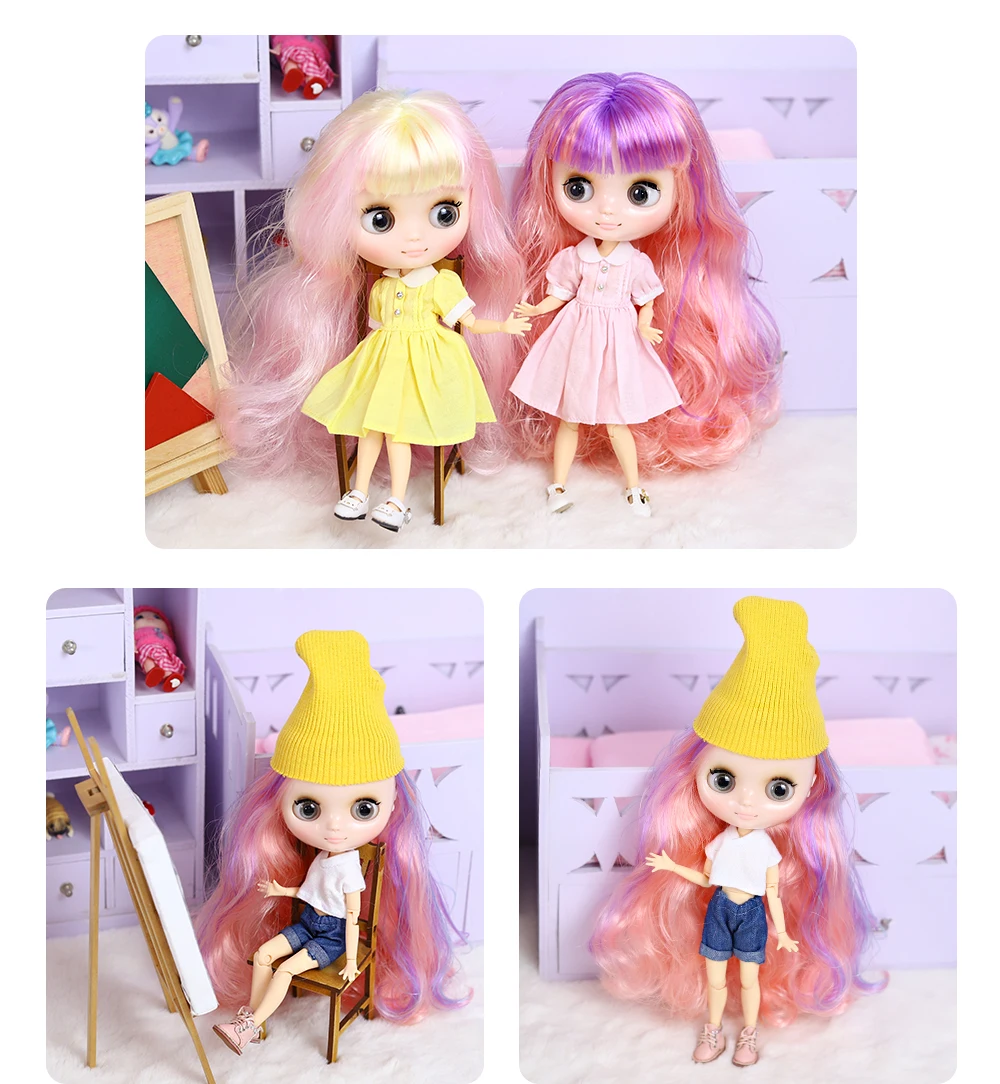 DBS Middie Blythe doll clothes Youth cute suit Little Red Hat suit Suitable for 20 cm joint body wear