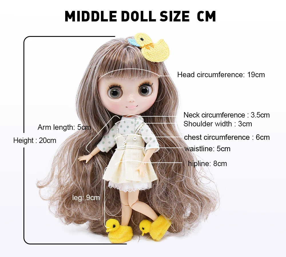 DBS Middie Blythe doll clothes Youth cute suit Little Red Hat suit Suitable for 20 cm joint body wear