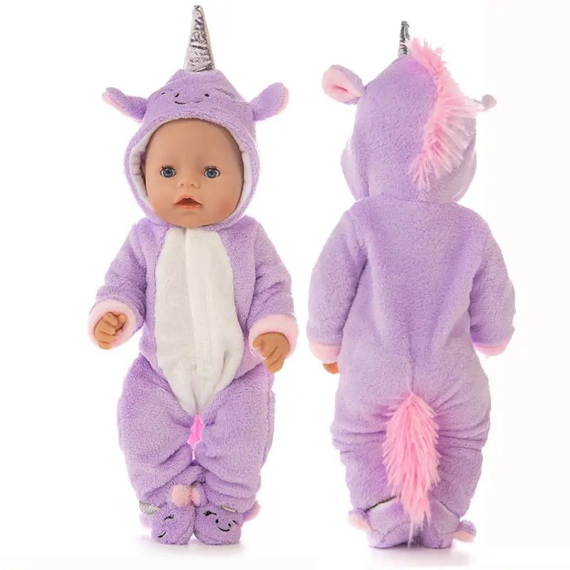 2023 New Animal Jumpsuits+Shoes Fit For 43cm Born Baby Doll 17inch Doll Clothes Baby Birthday Festival Gift