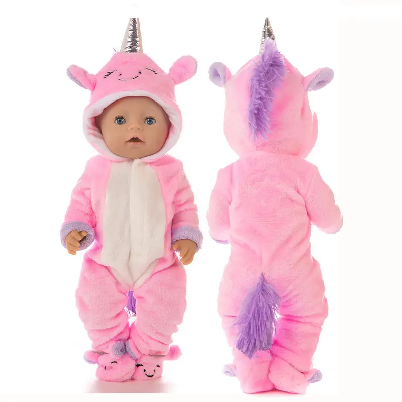 2023 New Animal Jumpsuits+Shoes Fit For 43cm Born Baby Doll 17inch Doll Clothes Baby Birthday Festival Gift