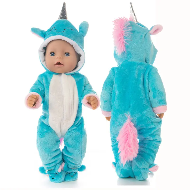 2023 New Animal Jumpsuits+Shoes Fit For 43cm Born Baby Doll 17inch Doll Clothes Baby Birthday Festival Gift