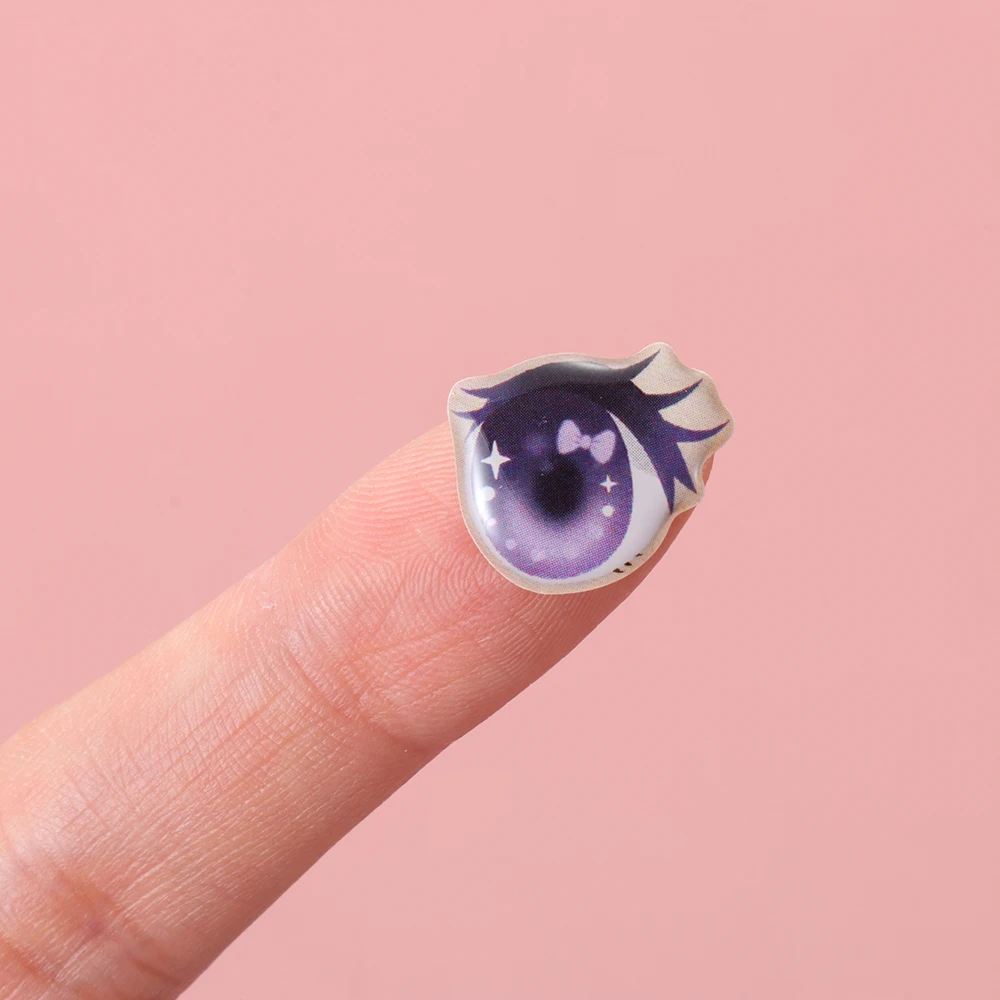 10Pairs Cartoon Doll Eyes Stickers Cute Flower Strar Bunny Clay Decals Anime Figurine Doll Face Organ Paster Toys Doll Accessory