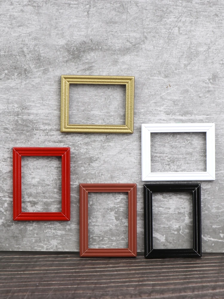 3.6*4.8CM 1/12 Retro Photo Frames Mirror Dollhouse Miniature Accessories Frames Photo Border Picture Frame Model Decor