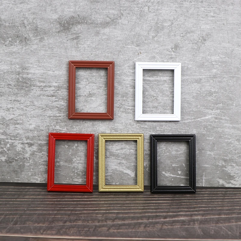 3.6*4.8CM 1/12 Retro Photo Frames Mirror Dollhouse Miniature Accessories Frames Photo Border Picture Frame Model Decor