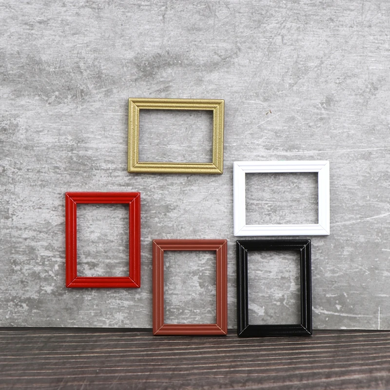 3.6*4.8CM 1/12 Retro Photo Frames Mirror Dollhouse Miniature Accessories Frames Photo Border Picture Frame Model Decor
