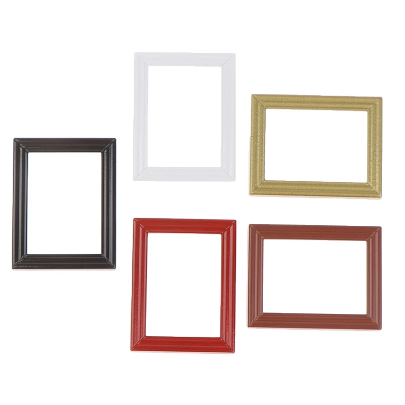 3.6*4.8CM 1/12 Retro Photo Frames Mirror Dollhouse Miniature Accessories Frames Photo Border Picture Frame Model Decor