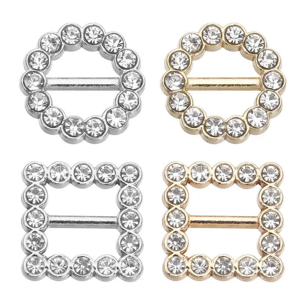 4 colors Stuffed Toys Diy Dolls Buckles Tri-glide Diamond Buckle Doll Bags Accessories Round/Square Belt Buttons