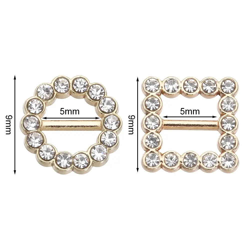 4 colors Stuffed Toys Diy Dolls Buckles Tri-glide Diamond Buckle Doll Bags Accessories Round/Square Belt Buttons