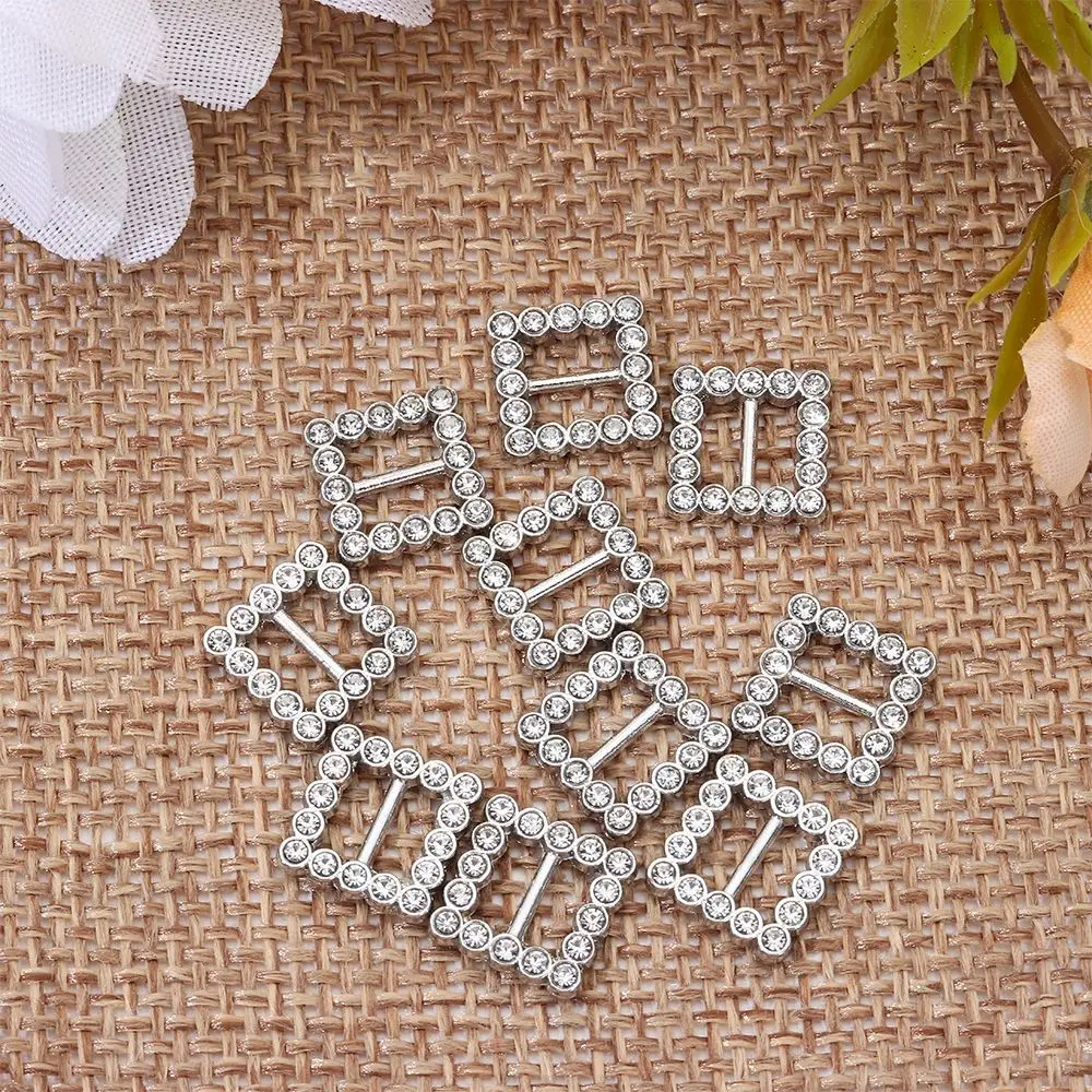 4 colors Stuffed Toys Diy Dolls Buckles Tri-glide Diamond Buckle Doll Bags Accessories Round/Square Belt Buttons