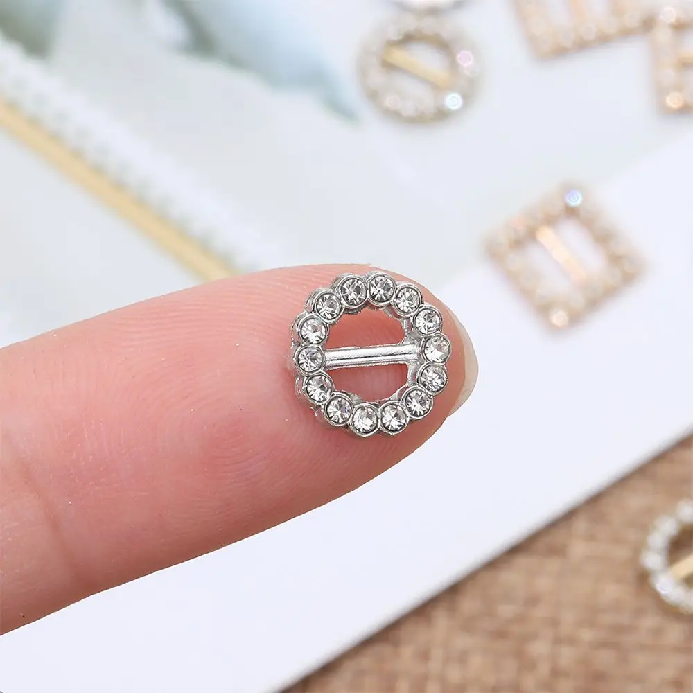 4 colors Stuffed Toys Diy Dolls Buckles Tri-glide Diamond Buckle Doll Bags Accessories Round/Square Belt Buttons