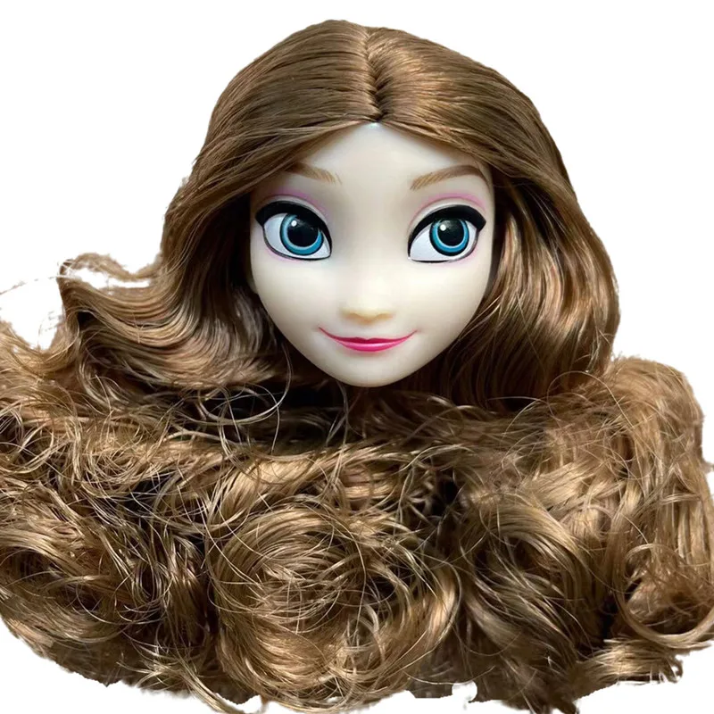 1/6 Doll Head Toys DIY Toy Rare Face Doll Parts Colorful Hair Doll Accessories Brown White Beige Skin Doll Heads Figures