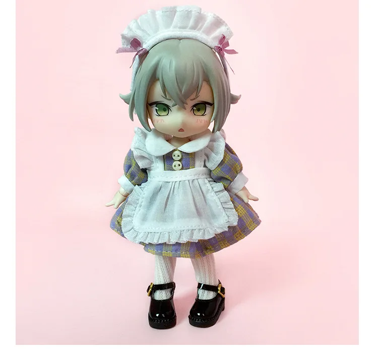 New Ob11 Bjd Dolls Dress Clothes With Apron Doll French Maid With Headwear For Ob11,Obitsu 11,Molly, Gsc,1/12 Bjd Doll