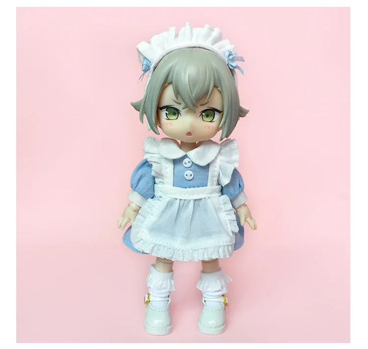 New Ob11 Bjd Dolls Dress Clothes With Apron Doll French Maid With Headwear For Ob11,Obitsu 11,Molly, Gsc,1/12 Bjd Doll