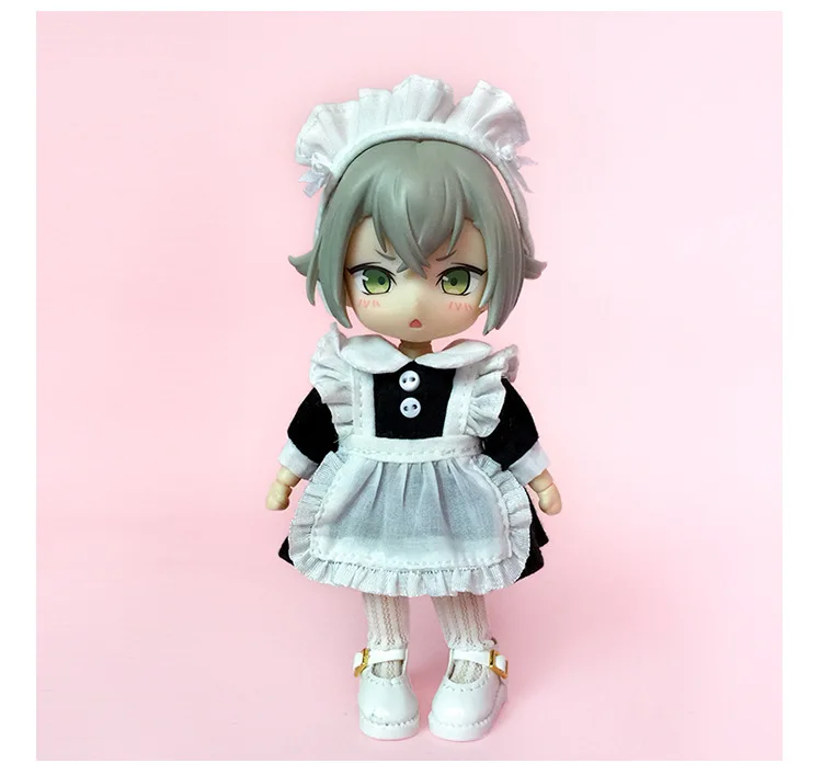 New Ob11 Bjd Dolls Dress Clothes With Apron Doll French Maid With Headwear For Ob11,Obitsu 11,Molly, Gsc,1/12 Bjd Doll