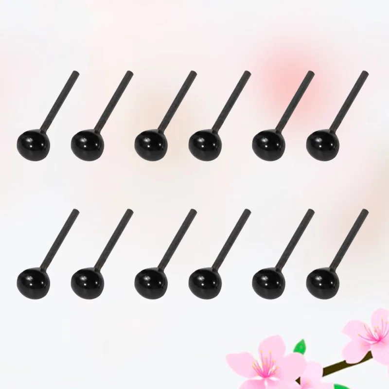 2MM Black Glass Eyes Black DIY Eyeball Glass Safety Eyes Safety Eyes Black Glass Eyes for Bear Puppet Plush& DIY Craft