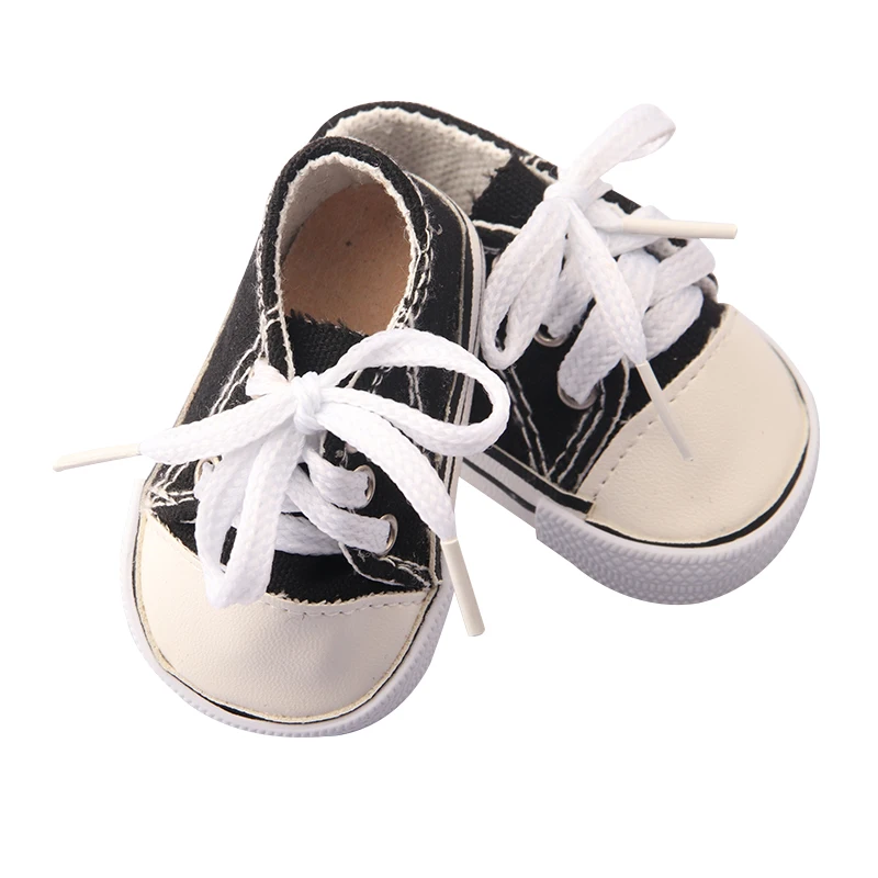 7cm Pu Leather Doll Shoes Canvas Shoes Sneakers Plush Slippers For 18 inch American&43cm Baby New Born Doll Accessories Toy