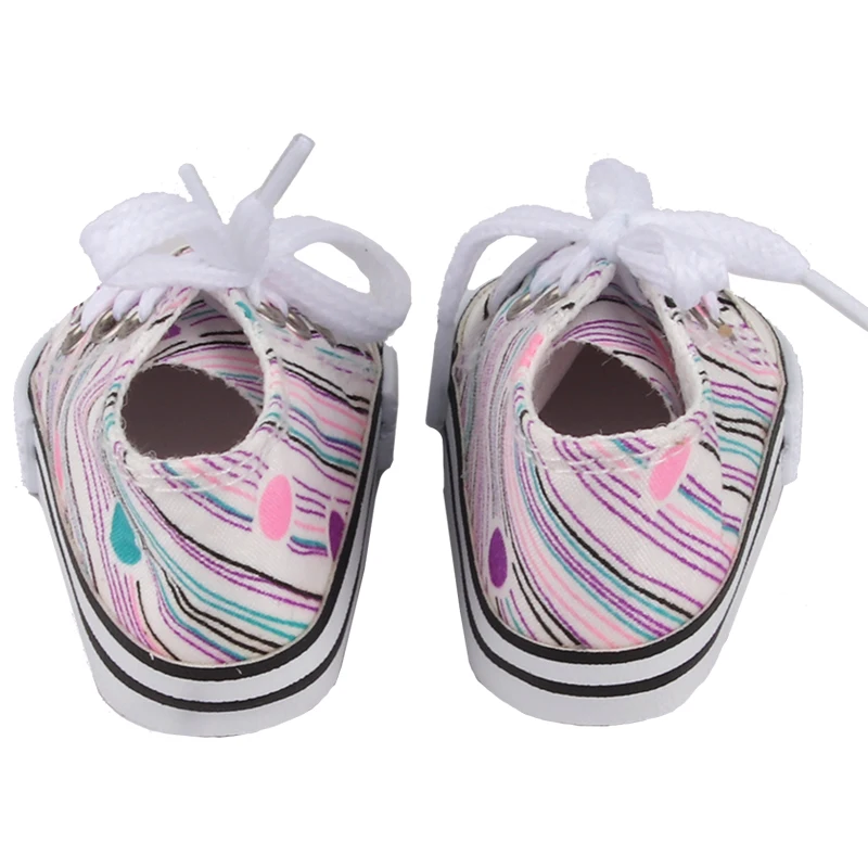 7cm Pu Leather Doll Shoes Canvas Shoes Sneakers Plush Slippers For 18 inch American&43cm Baby New Born Doll Accessories Toy