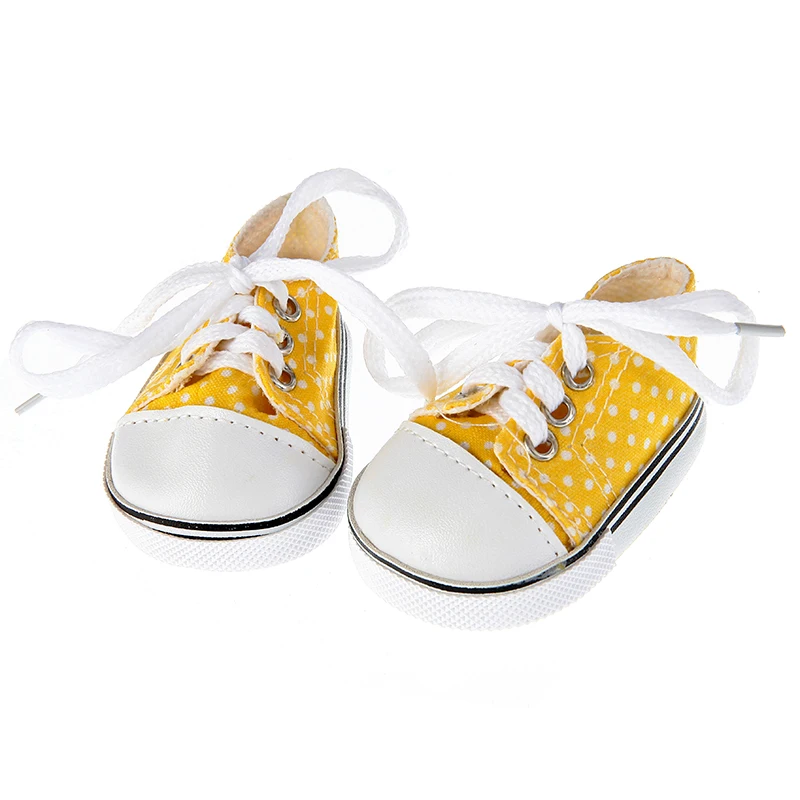 7cm Pu Leather Doll Shoes Canvas Shoes Sneakers Plush Slippers For 18 inch American&43cm Baby New Born Doll Accessories Toy