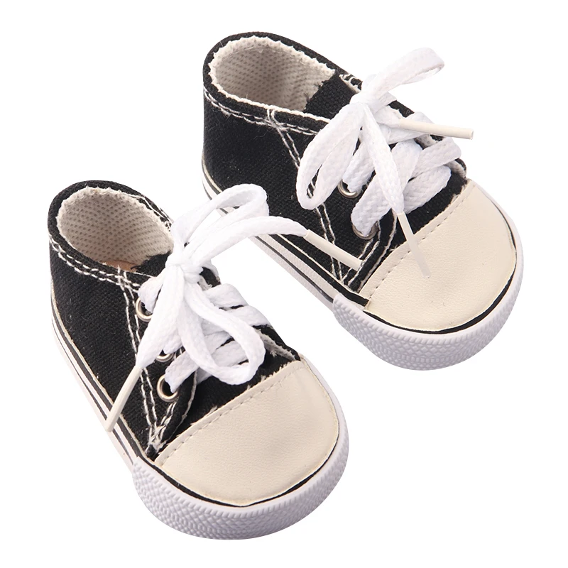 7cm Pu Leather Doll Shoes Canvas Shoes Sneakers Plush Slippers For 18 inch American&43cm Baby New Born Doll Accessories Toy