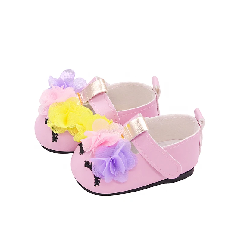 7cm Pu Leather Doll Shoes Canvas Shoes Sneakers Plush Slippers For 18 inch American&43cm Baby New Born Doll Accessories Toy
