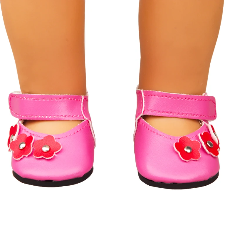 7cm Pu Leather Doll Shoes Canvas Shoes Sneakers Plush Slippers For 18 inch American&43cm Baby New Born Doll Accessories Toy