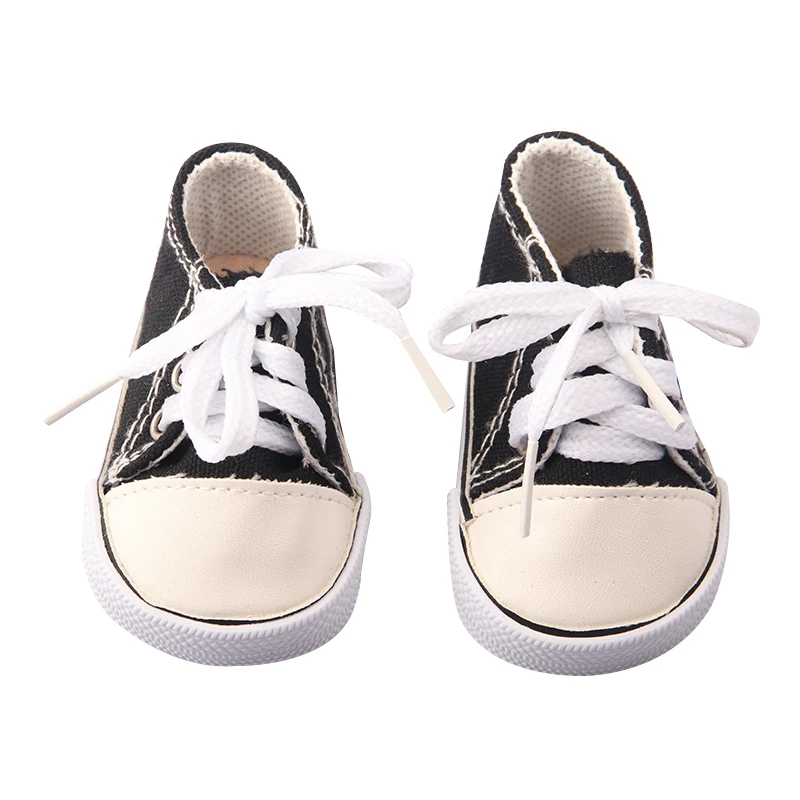 7cm Pu Leather Doll Shoes Canvas Shoes Sneakers Plush Slippers For 18 inch American&43cm Baby New Born Doll Accessories Toy