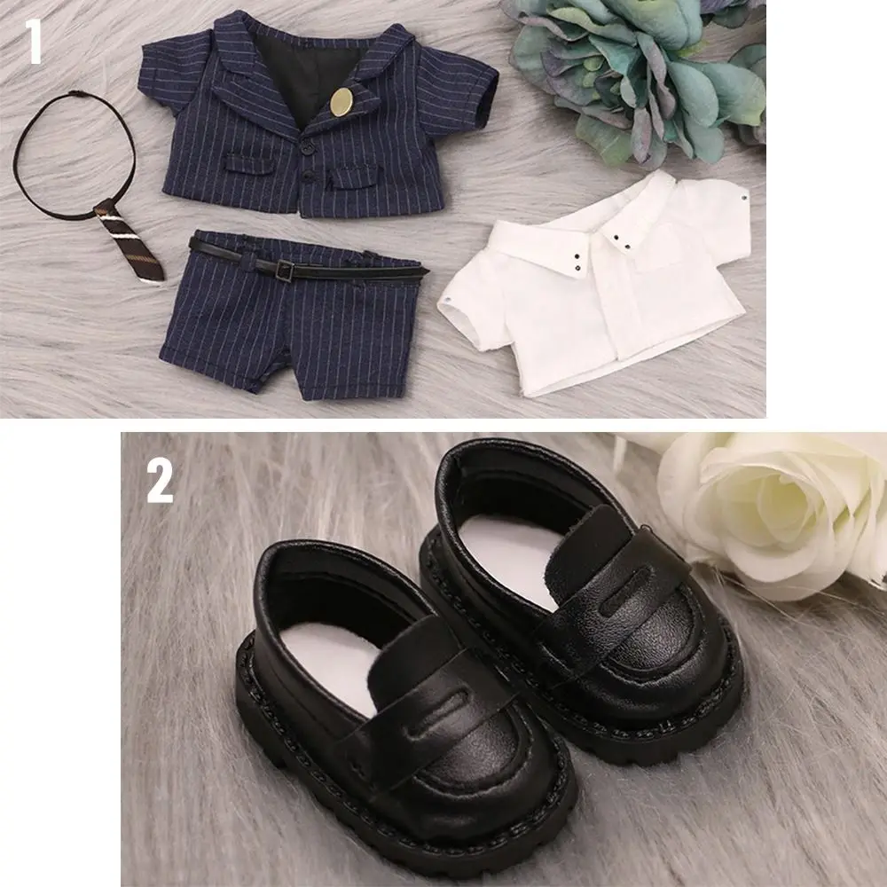 20cm Plush Cotton Doll's Clothes Shoes Outfit Accessories for Idol Dolls Fashion Suit Doll Tops Shirt Pants Suit Kids Gift