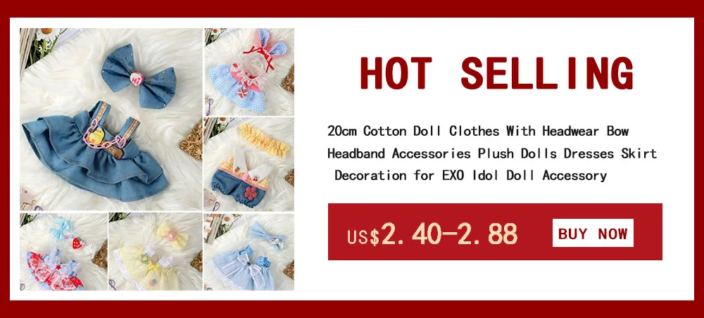 20cm Plush Cotton Doll's Clothes Shoes Outfit Accessories for Idol Dolls Fashion Suit Doll Tops Shirt Pants Suit Kids Gift