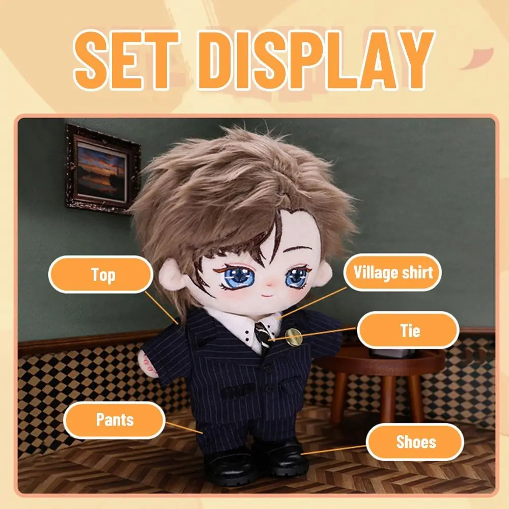 20cm Plush Cotton Doll's Clothes Shoes Outfit Accessories for Idol Dolls Fashion Suit Doll Tops Shirt Pants Suit Kids Gift