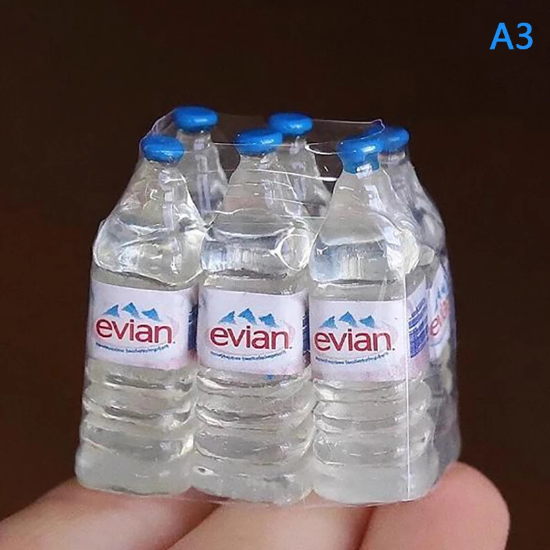 6Pcs/Set Mini Simulation Mineral Water Bottle Model Doll House Miniature Kids Gift Toys Home Decoration Accessories