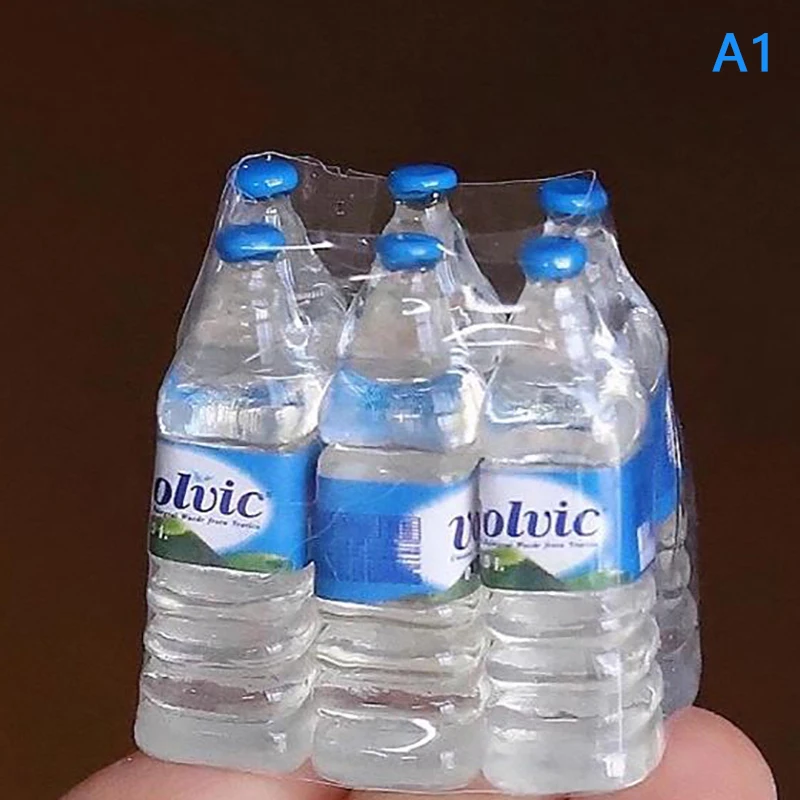 6Pcs/Set Mini Simulation Mineral Water Bottle Model Doll House Miniature Kids Gift Toys Home Decoration Accessories