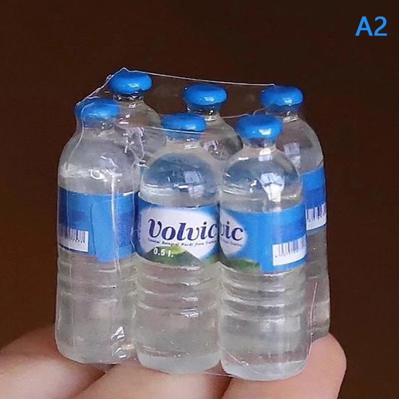 6Pcs/Set Mini Simulation Mineral Water Bottle Model Doll House Miniature Kids Gift Toys Home Decoration Accessories