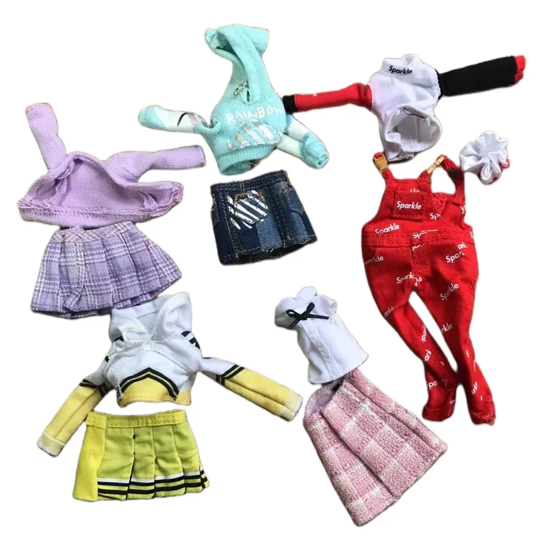 Rainbow Doll Dress Clothing Set 1/6 Doll Accessories Original Doll Skirt Jeans Shoes Boots Sandals Colorful Decors