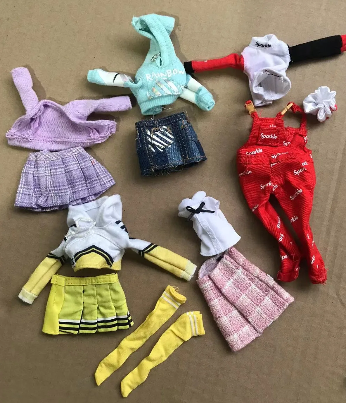 Rainbow Doll Dress Clothing Set 1/6 Doll Accessories Original Doll Skirt Jeans Shoes Boots Sandals Colorful Decors