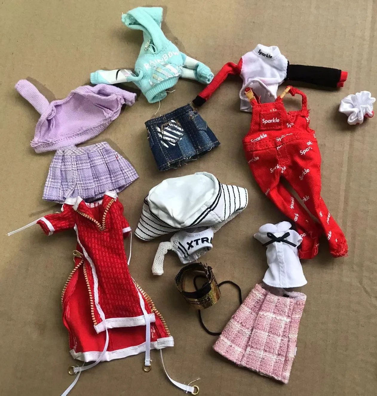 Rainbow Doll Dress Clothing Set 1/6 Doll Accessories Original Doll Skirt Jeans Shoes Boots Sandals Colorful Decors