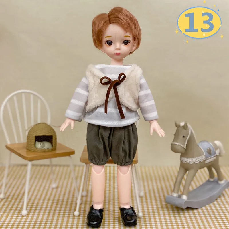 3D Big Eyed Boyfriend Doll 30cm Doll 1/6 BJD Doll Replacement Clothing Doll Accessories Kids Toy Gifts