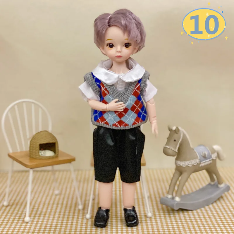 3D Big Eyed Boyfriend Doll 30cm Doll 1/6 BJD Doll Replacement Clothing Doll Accessories Kids Toy Gifts