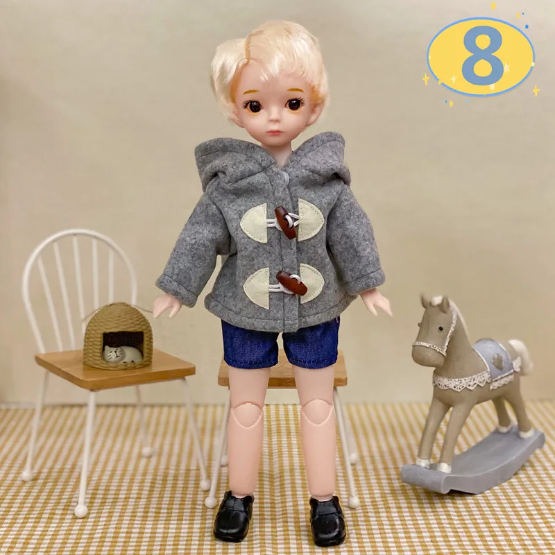 3D Big Eyed Boyfriend Doll 30cm Doll 1/6 BJD Doll Replacement Clothing Doll Accessories Kids Toy Gifts