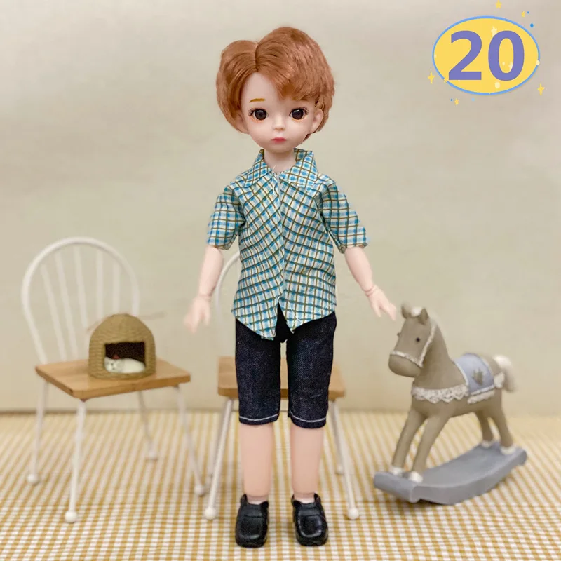 3D Big Eyed Boyfriend Doll 30cm Doll 1/6 BJD Doll Replacement Clothing Doll Accessories Kids Toy Gifts