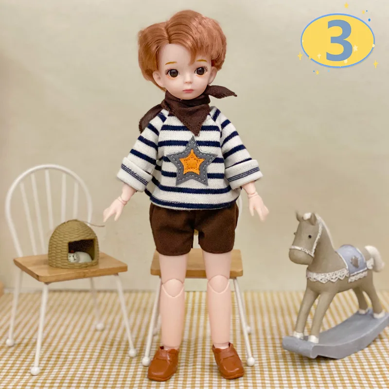 3D Big Eyed Boyfriend Doll 30cm Doll 1/6 BJD Doll Replacement Clothing Doll Accessories Kids Toy Gifts