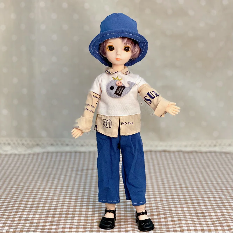 3D Big Eyed Boyfriend Doll 30cm Doll 1/6 BJD Doll Replacement Clothing Doll Accessories Kids Toy Gifts