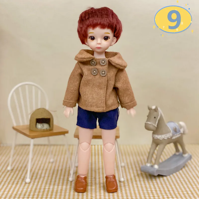 3D Big Eyed Boyfriend Doll 30cm Doll 1/6 BJD Doll Replacement Clothing Doll Accessories Kids Toy Gifts