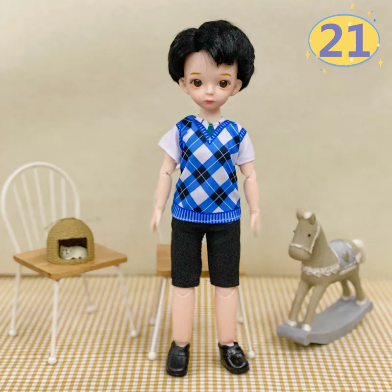 3D Big Eyed Boyfriend Doll 30cm Doll 1/6 BJD Doll Replacement Clothing Doll Accessories Kids Toy Gifts