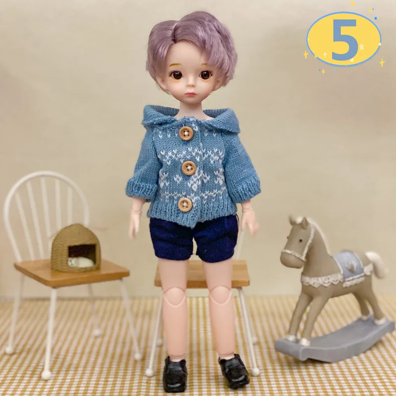 3D Big Eyed Boyfriend Doll 30cm Doll 1/6 BJD Doll Replacement Clothing Doll Accessories Kids Toy Gifts